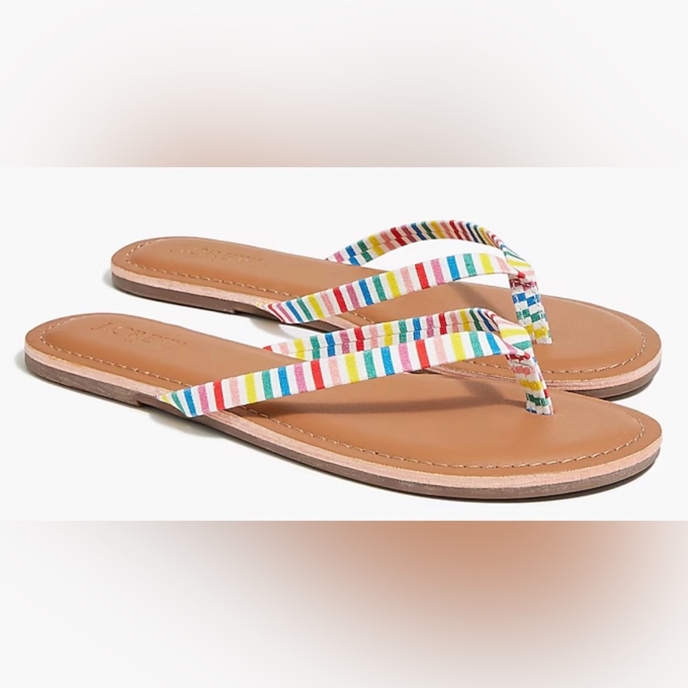 J. Crew Colorful Striped Women's Sandals, Size 9 M